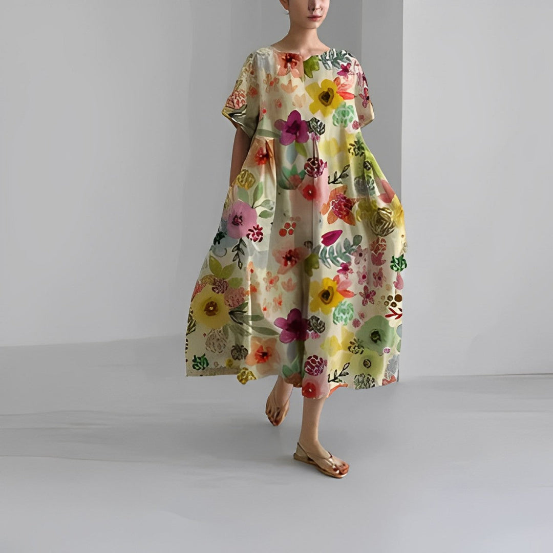 Ava – Oversized Floral Print Dress