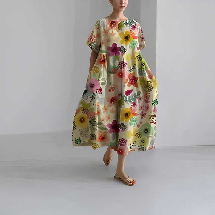 Ava – Oversized Floral Print Dress