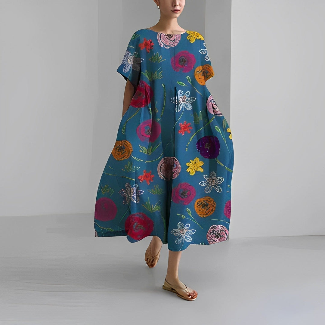Ava – Oversized Floral Print Dress