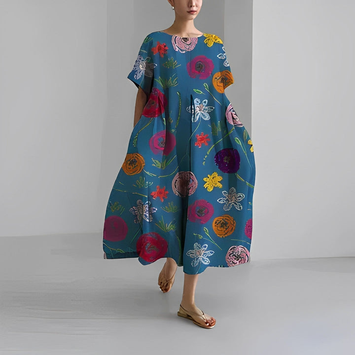 Ava – Oversized Floral Print Dress