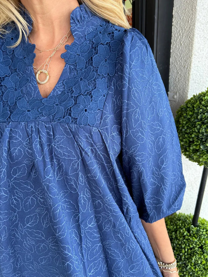 Georgina – Textured Puff Sleeve Mini Dress
