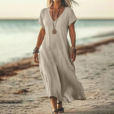 Nayeli – Flowy V-Neck Beach Dress