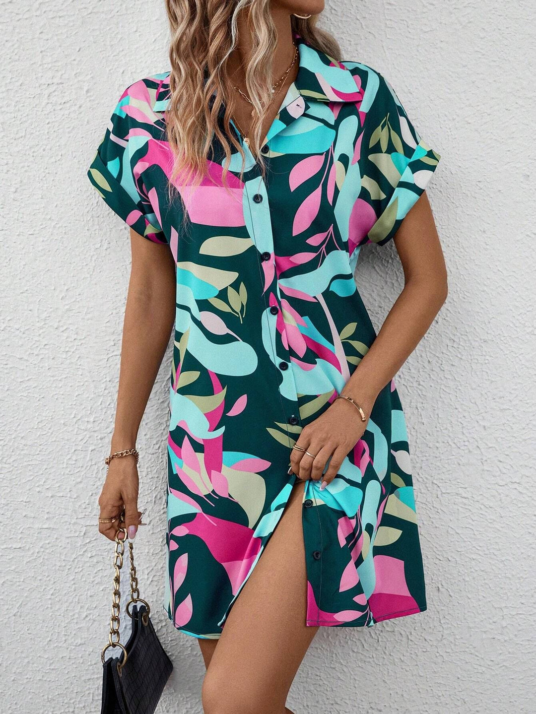 Fenna – Button-Front Mini Shirt Dress