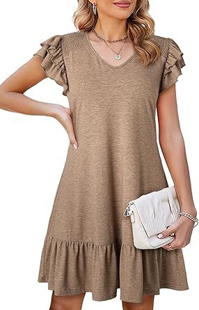Prudelle – Ruffle Sleeve Shift Dress
