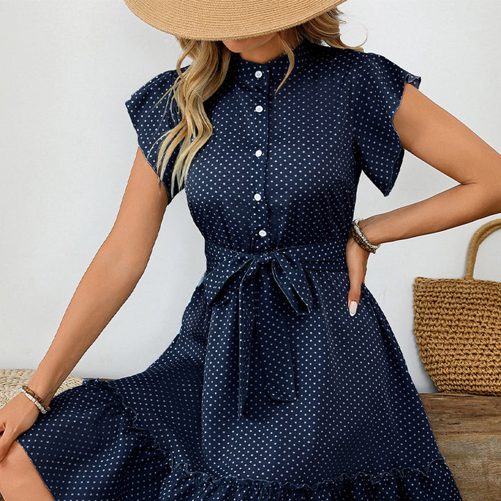 Yewande – Ruffle Sleeve Polka Dot Dress
