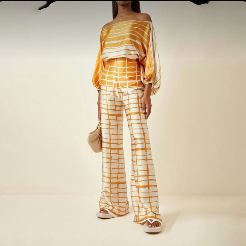 Xelina – Printed Wide-Leg Co-Ord Set