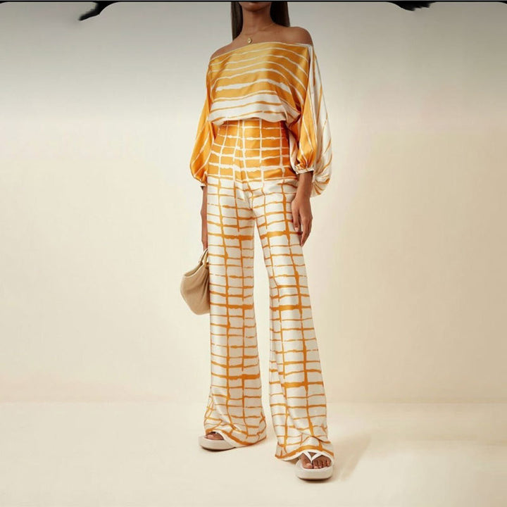 Xelina – Printed Wide-Leg Co-Ord Set