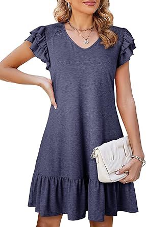 Prudelle – Ruffle Sleeve Shift Dress
