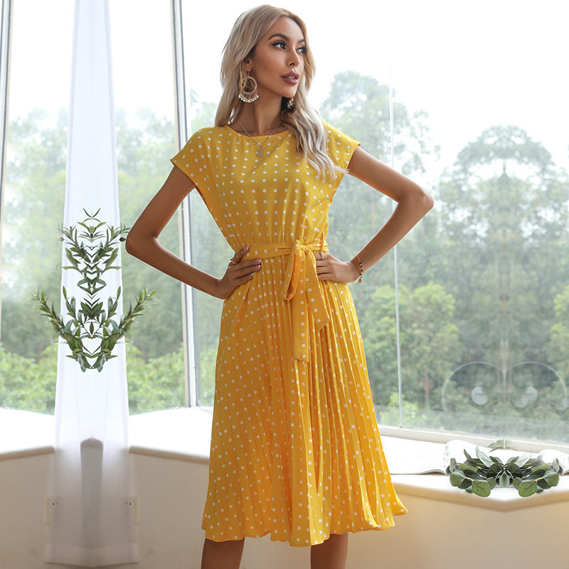 Ayotunde – Polka Dot Belted Midi Dress
