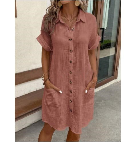 Amarae – Button-Down Pocket Shirt Dress