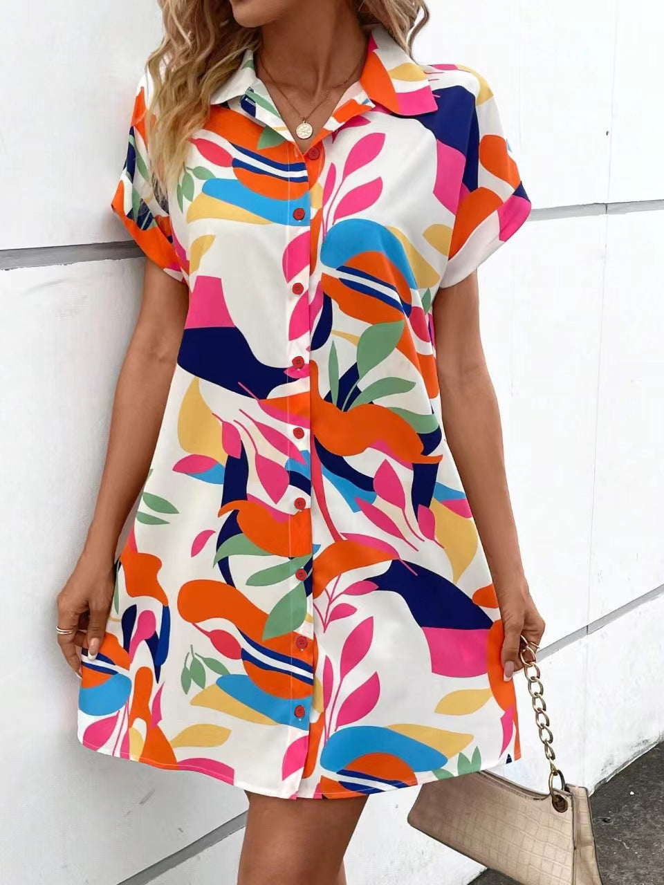 Fenna – Button-Front Mini Shirt Dress