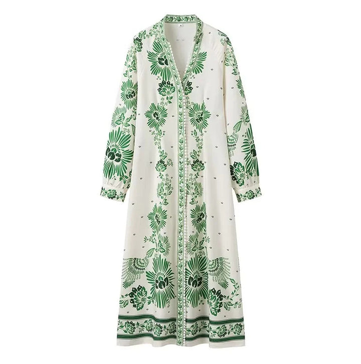 Isay – Floral Maxi Shirt Dress