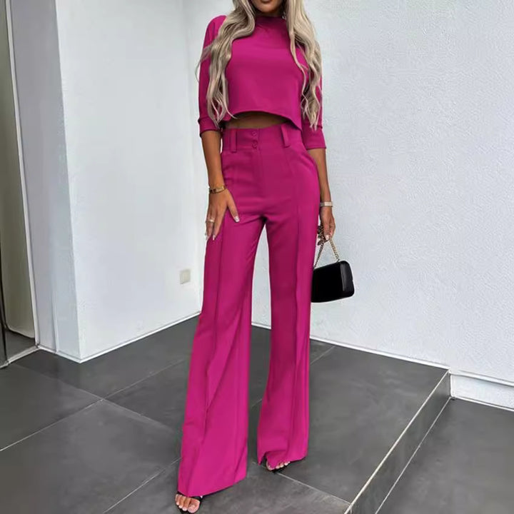 Corliss – Tailored Cropped Top &amp; Wide-Leg Trousers Set