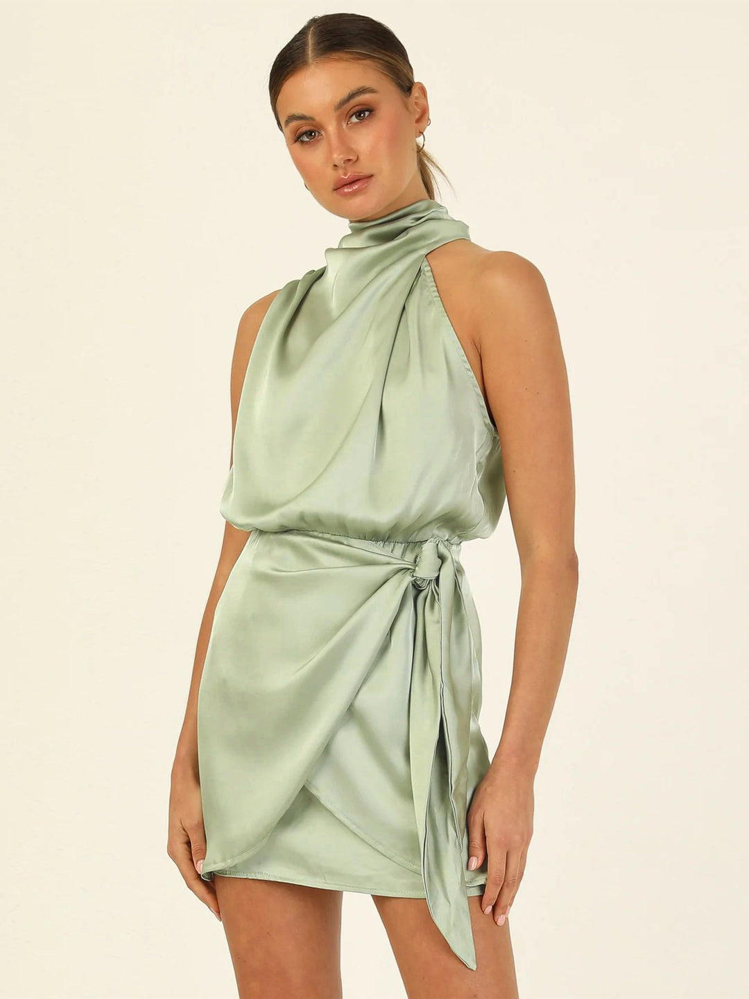 Duane – Draped Halter Mini Dress