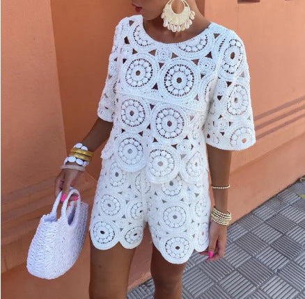 Dalia – Crochet Circle Lace Two-Piece Set
