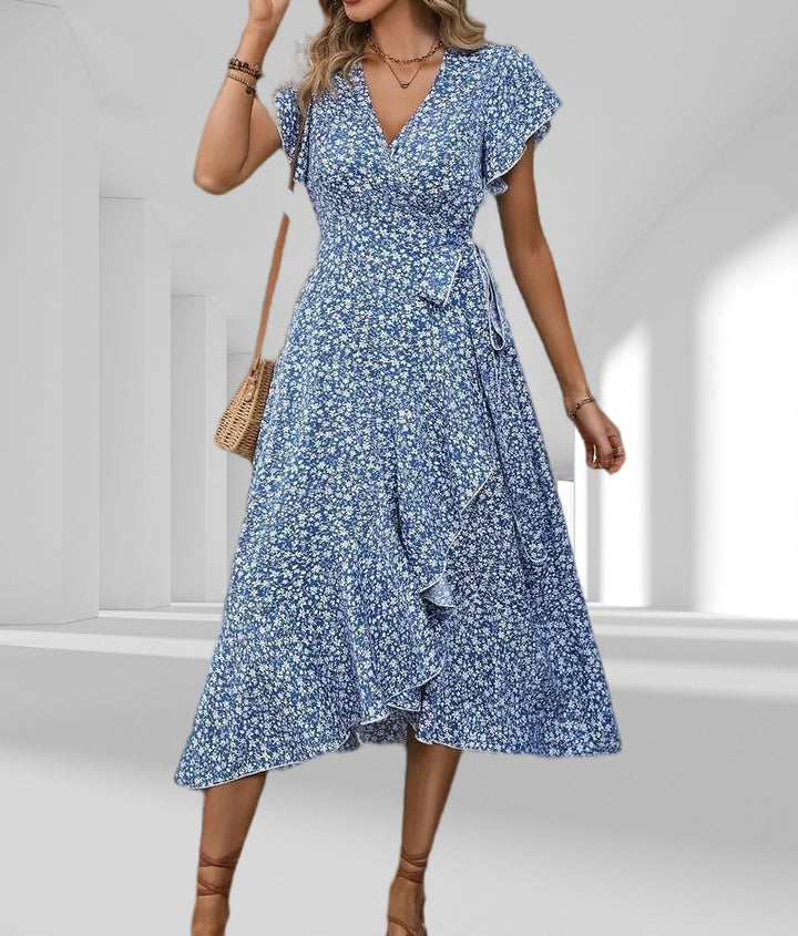 Lissa – Ruffled Wrap Midi Dress