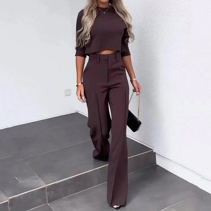 Corliss – Tailored Cropped Top &amp; Wide-Leg Trousers Set