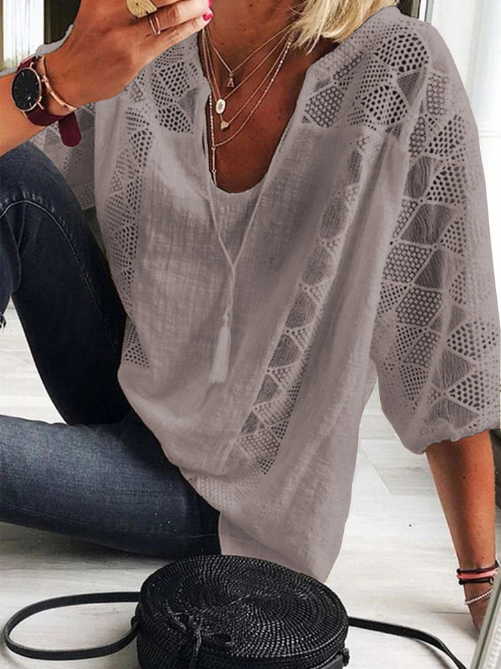 Averie – Embroidered Tassel Blouse