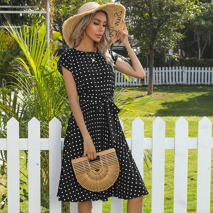 Ayotunde – Polka Dot Belted Midi Dress