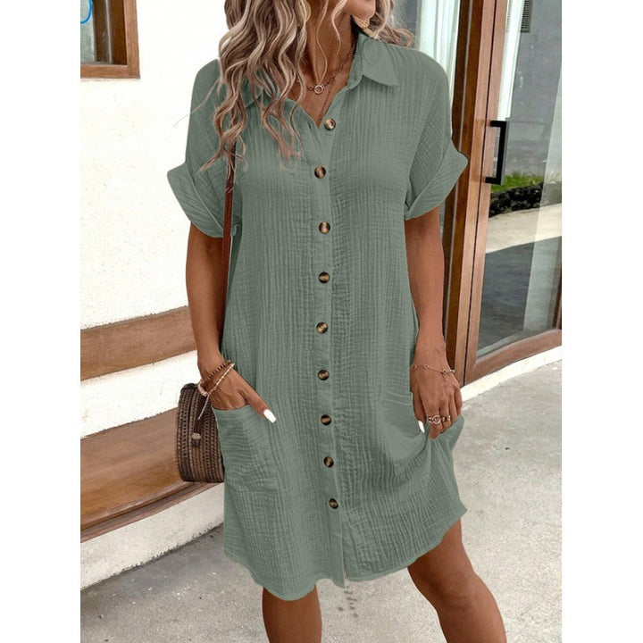 Amarae – Button-Down Pocket Shirt Dress