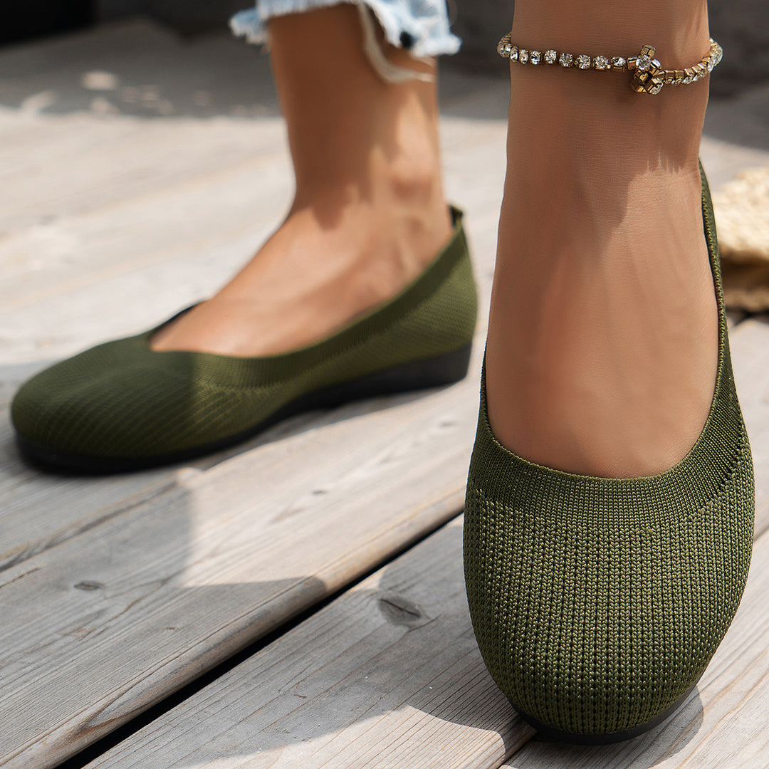 Alexis – Textured Slip-On Flats