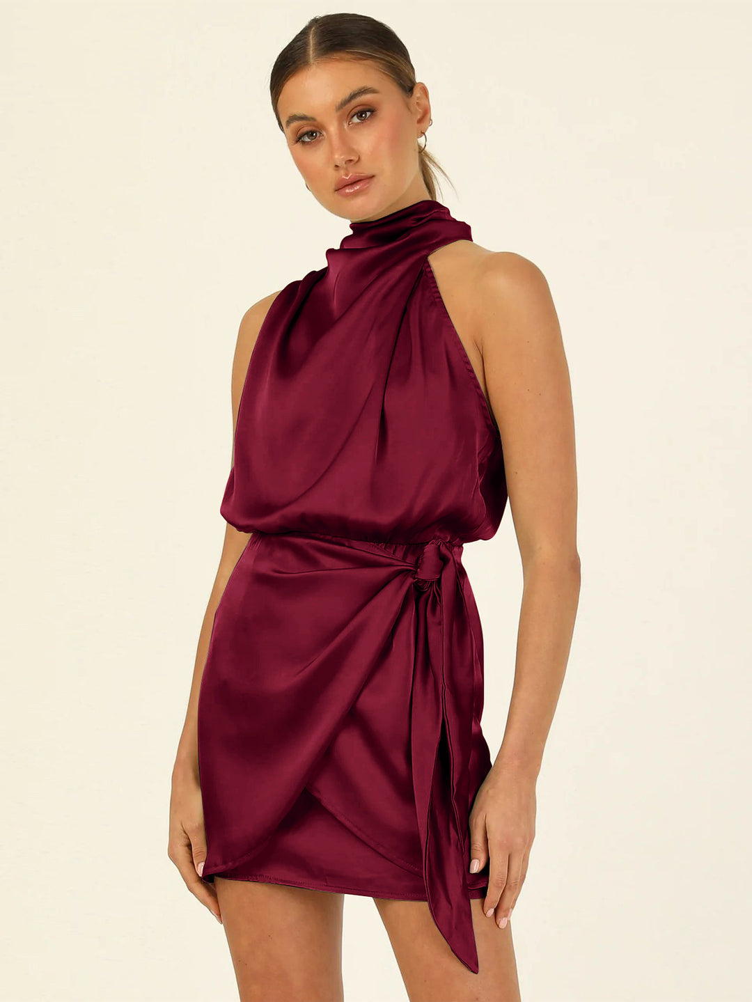 Duane – Draped Halter Mini Dress