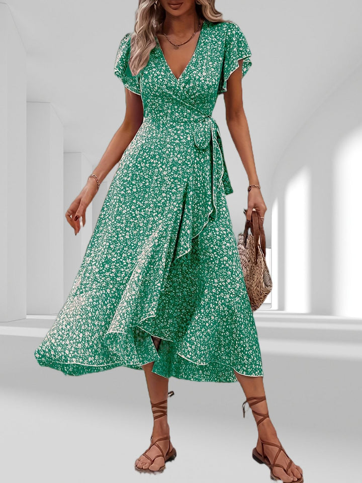 Lissa – Ruffled Wrap Midi Dress