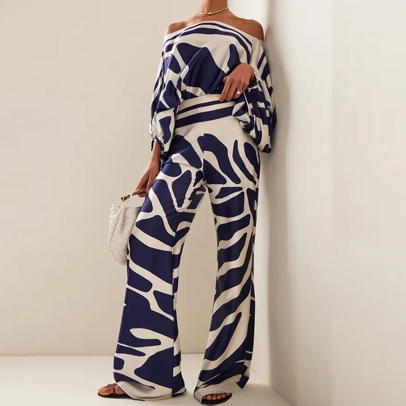 Xelina – Printed Wide-Leg Co-Ord Set