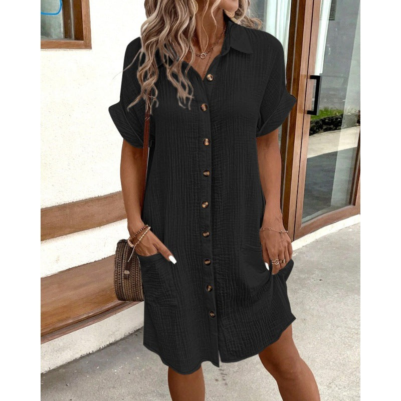 Amarae – Button-Down Pocket Shirt Dress