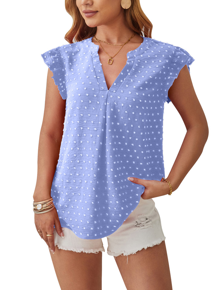 Vera – Textured Flutter Sleeve Blouse