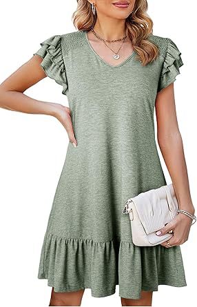 Prudelle – Ruffle Sleeve Shift Dress