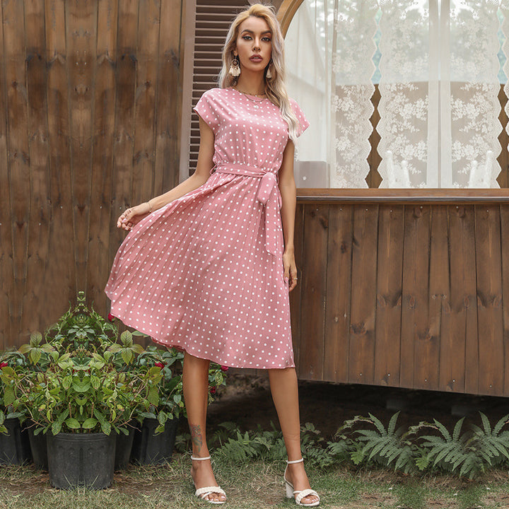 Ayotunde – Polka Dot Belted Midi Dress