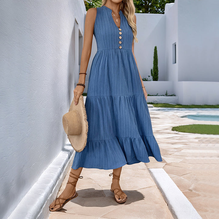 Joyce – Sleeveless Tiered Midi Dress