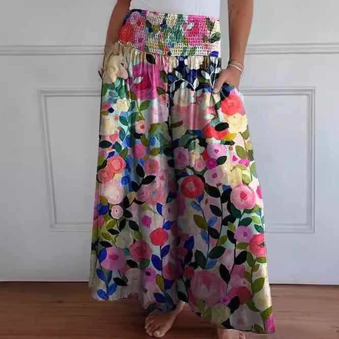 Alicia – Smocked Waist Maxi Skirt