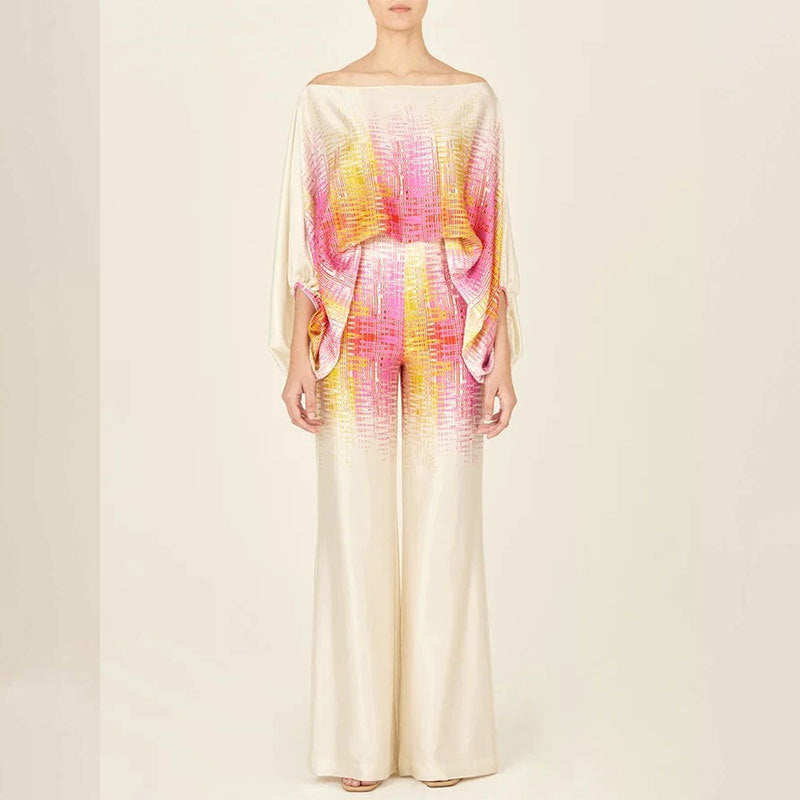 Xelina – Printed Wide-Leg Co-Ord Set