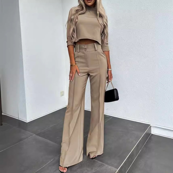 Corliss – Tailored Cropped Top &amp; Wide-Leg Trousers Set