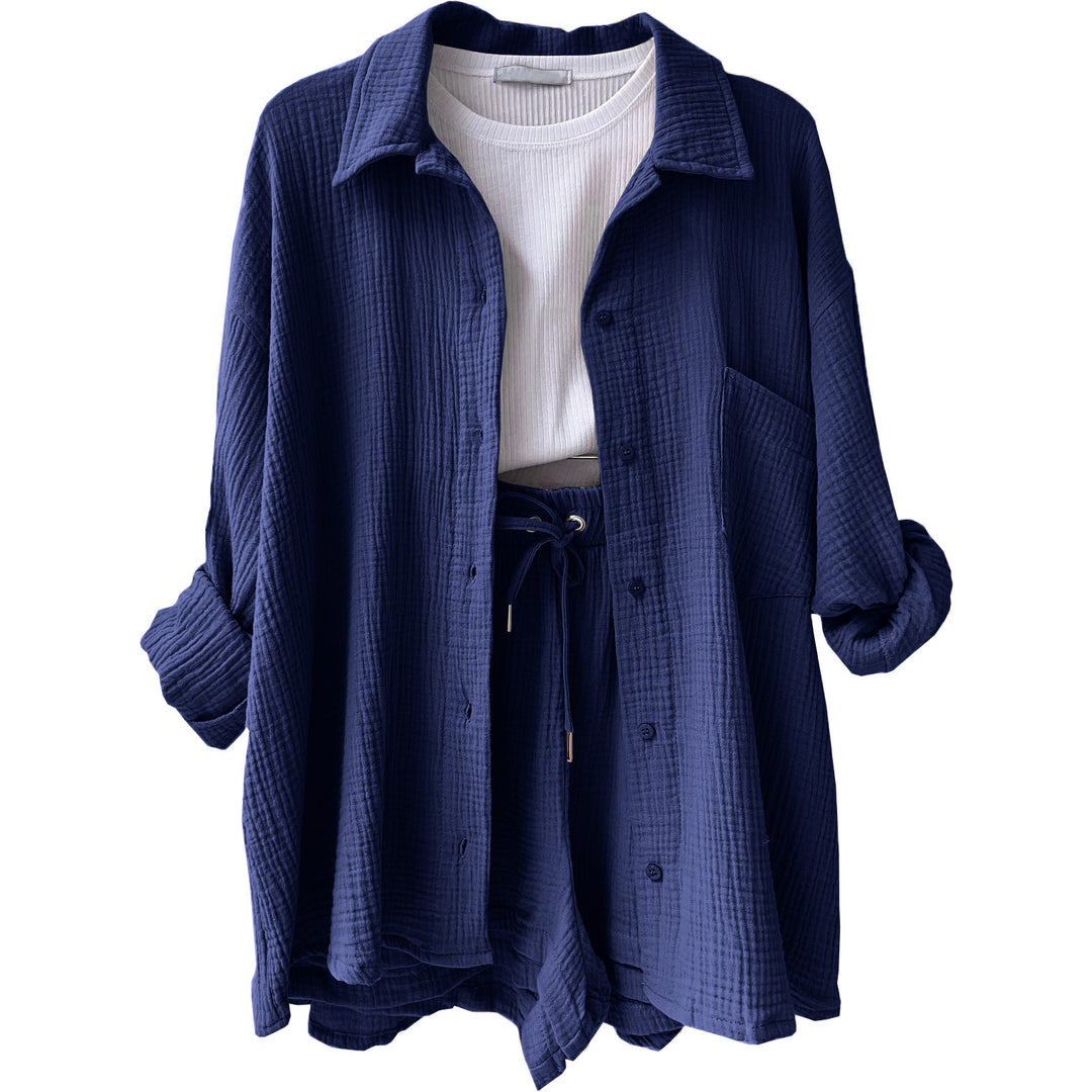 Blue – Textured Two-Piece Lounge Set