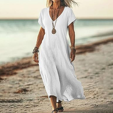Nayeli – Flowy V-Neck Beach Dress