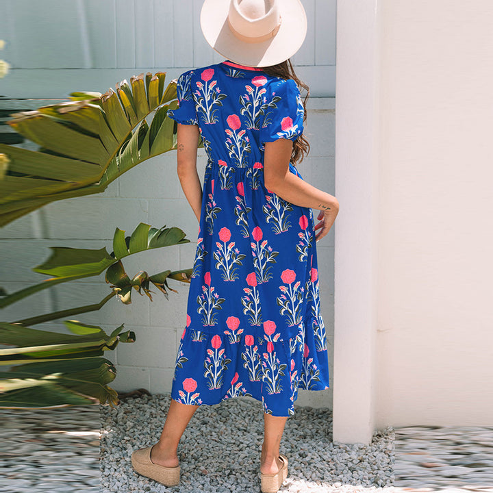 Xanthe – Floral Tiered Midi Dress