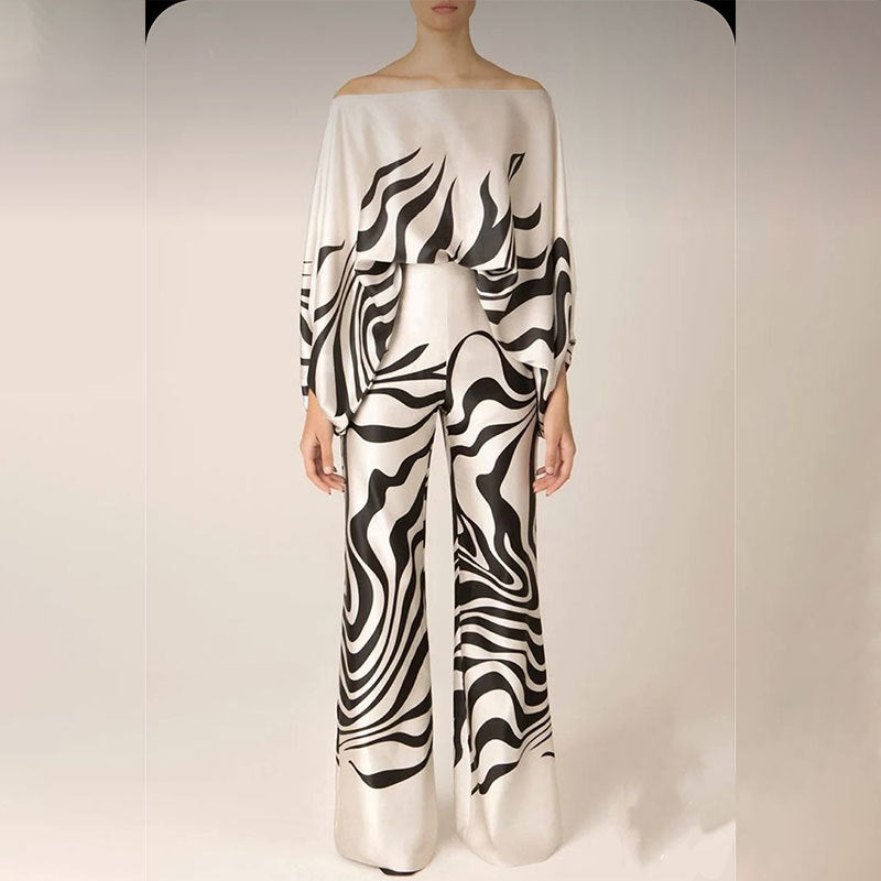 Xelina – Printed Wide-Leg Co-Ord Set