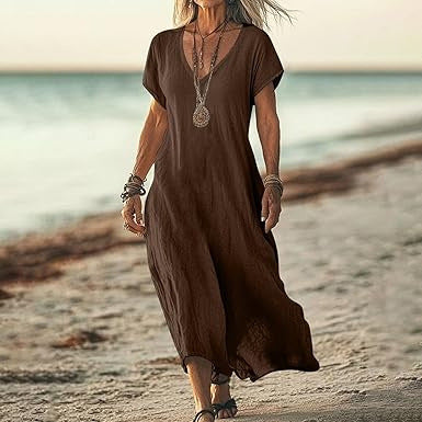 Nayeli – Flowy V-Neck Beach Dress