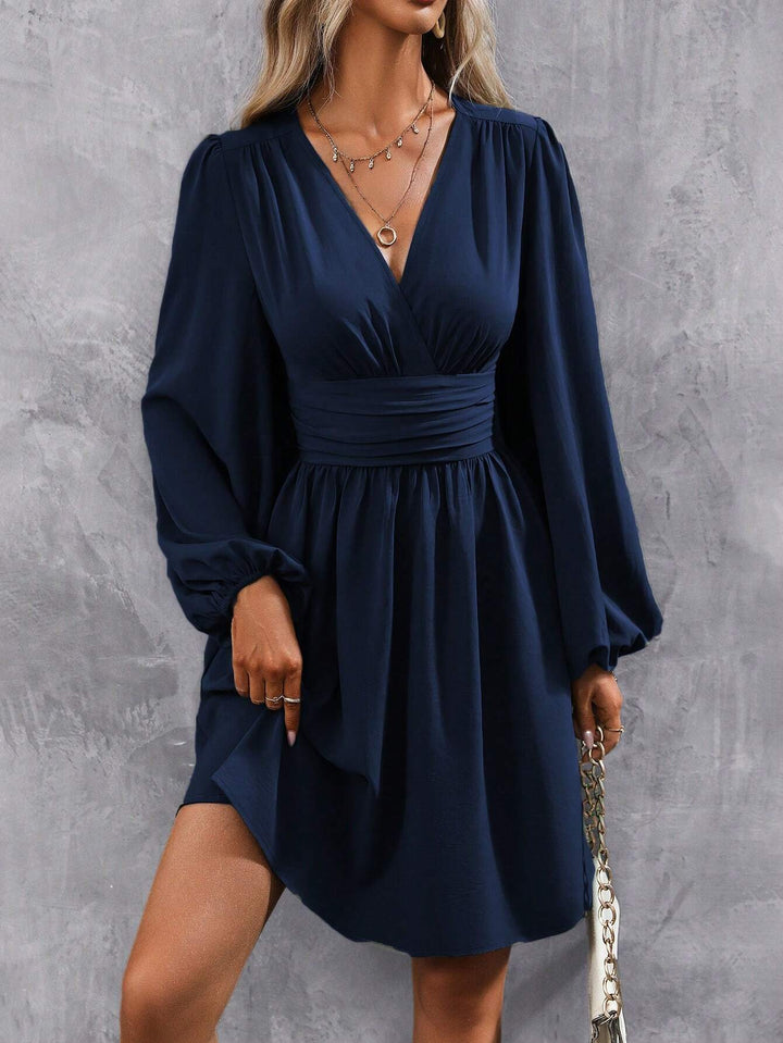 Norelle – Ruched Waist Long Sleeve Dress