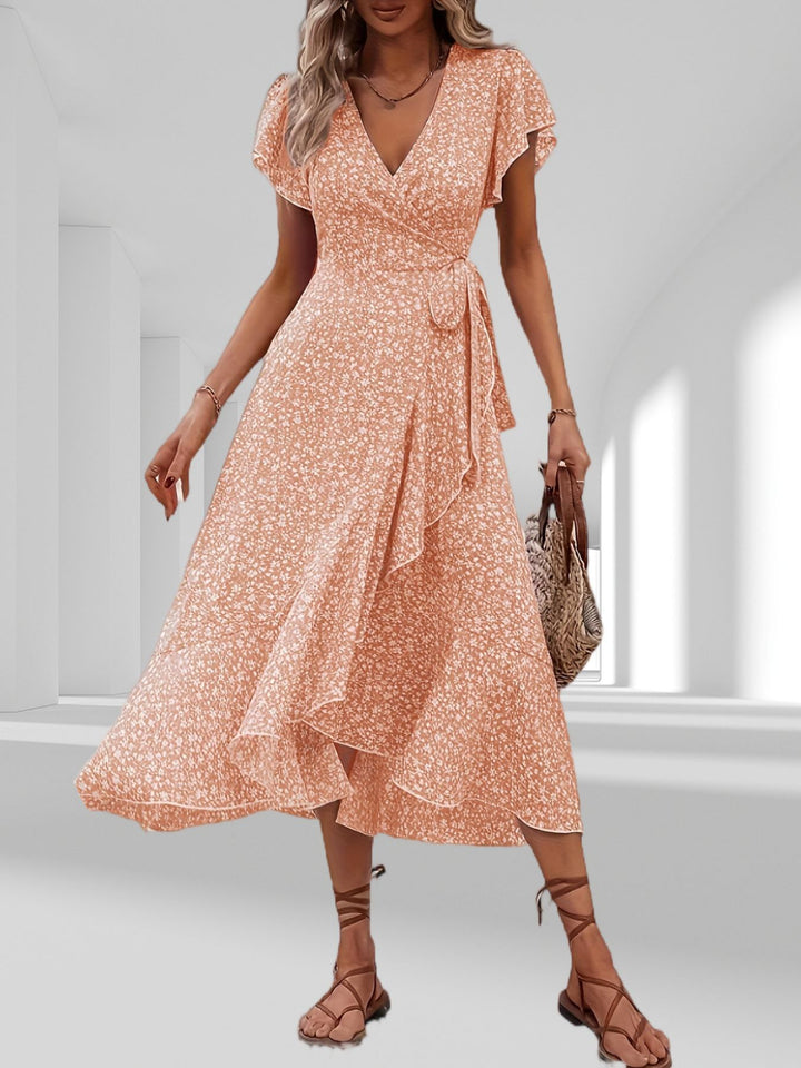 Lissa – Ruffled Wrap Midi Dress