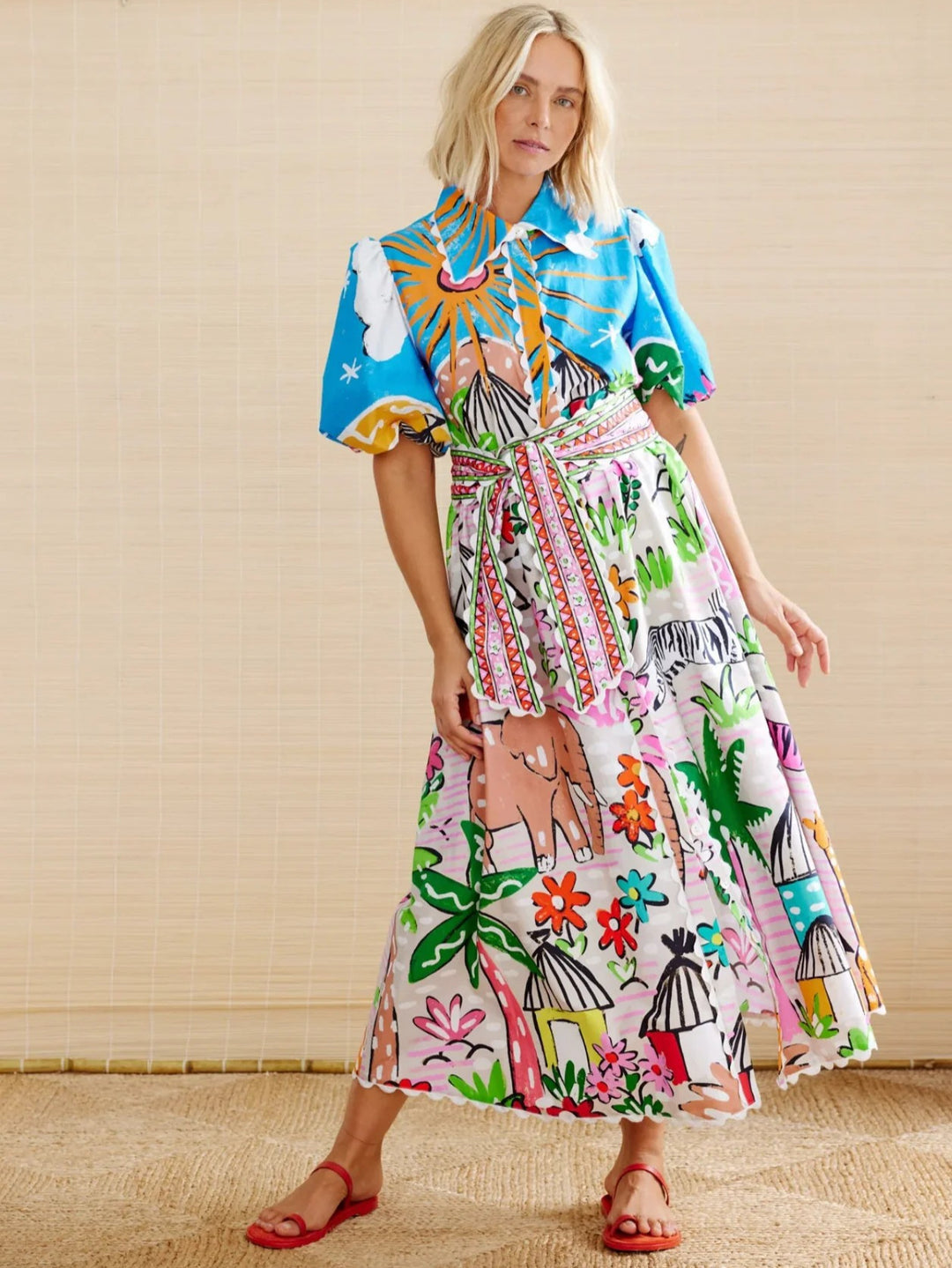 Xenia – Belted Puff Sleeve Shirt Dress