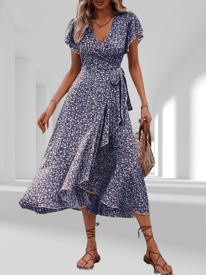 Lissa – Ruffled Wrap Midi Dress