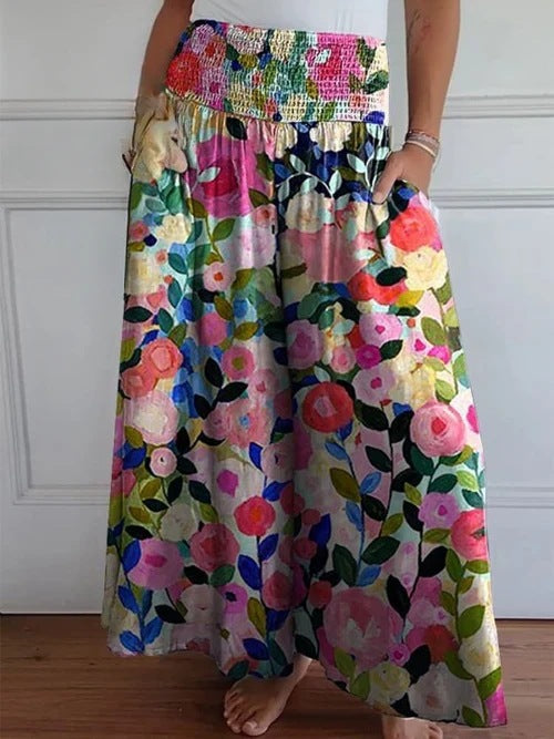 Alicia – Smocked Waist Maxi Skirt