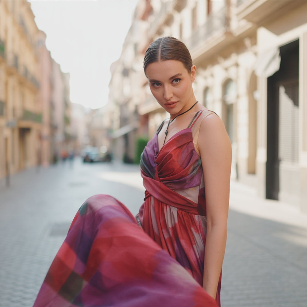 Aelwena – Strappy Ombre Maxi Dress