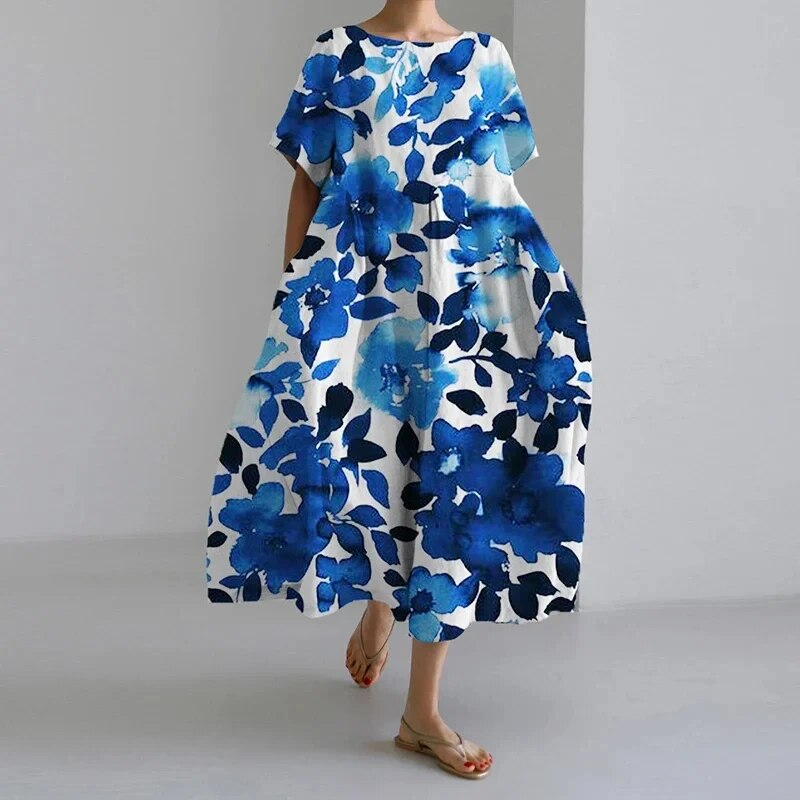 Ava – Oversized Floral Print Dress