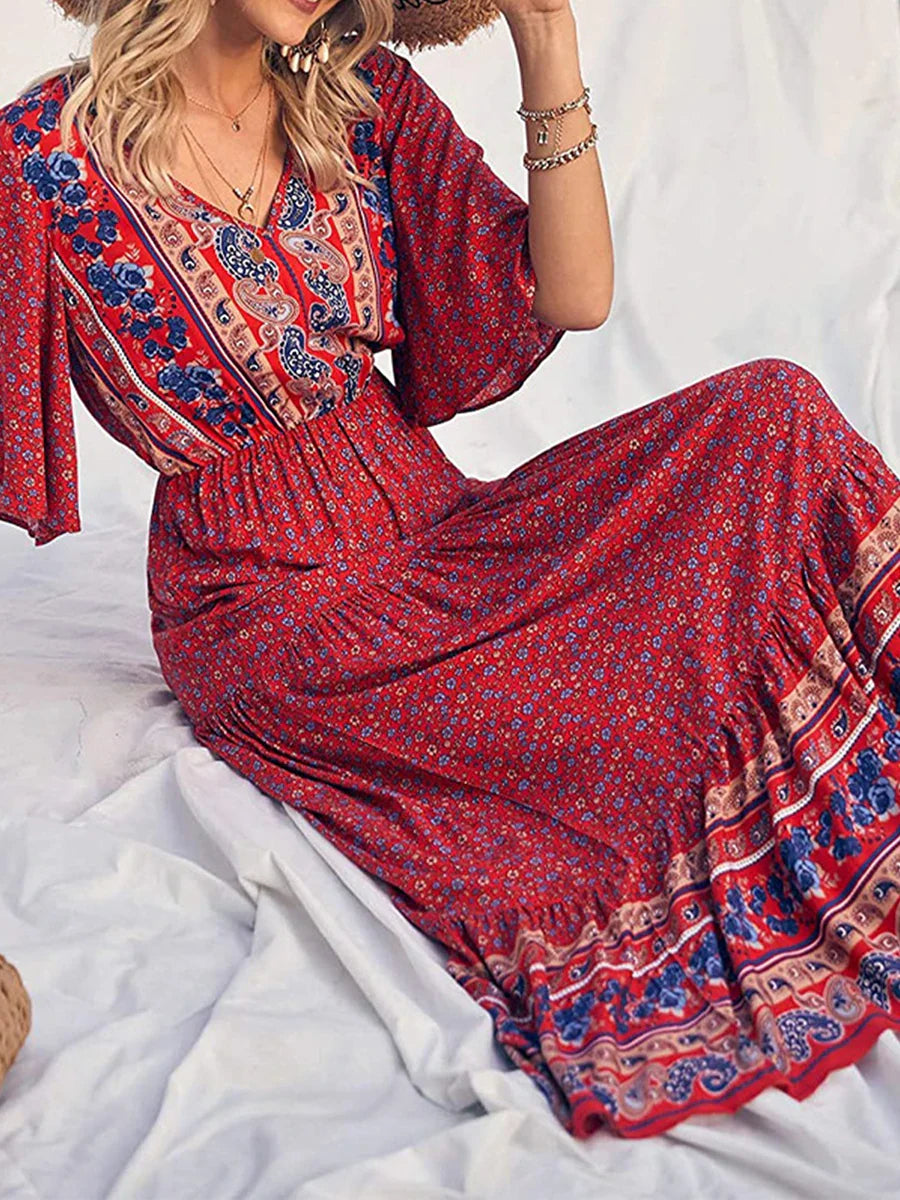 Fenellia – Bohemian Tiered Maxi Dress