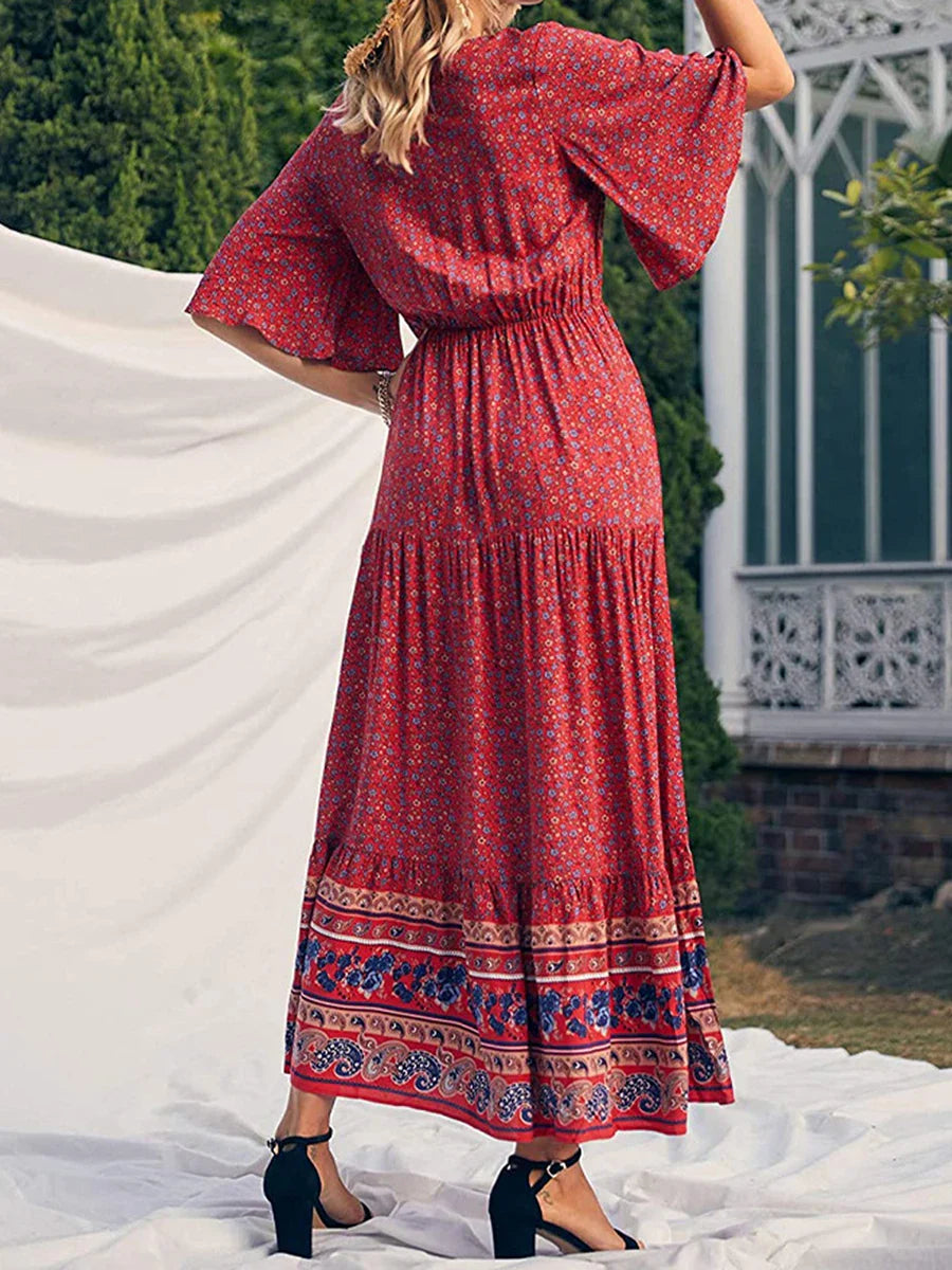 Fenellia – Bohemian Tiered Maxi Dress